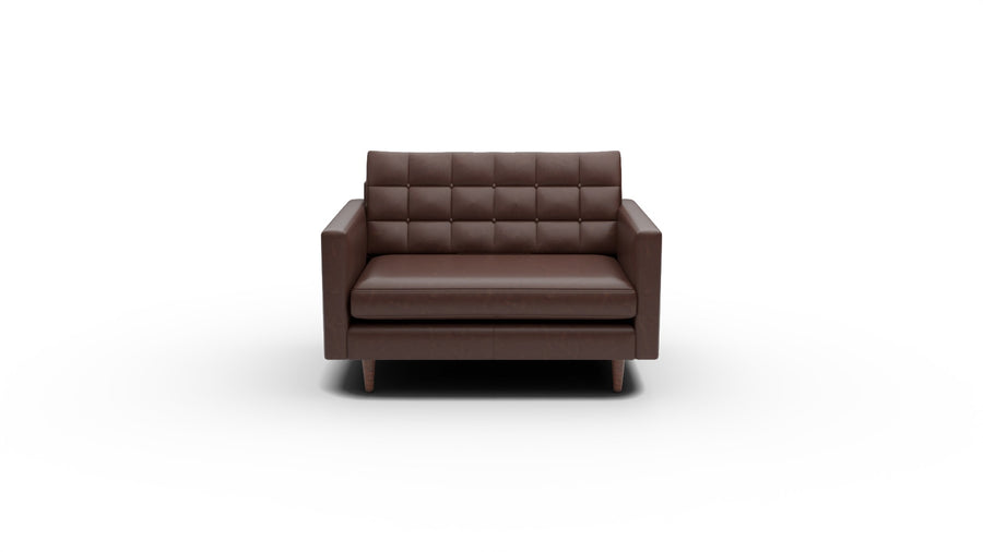 Wallace 52" Leather Chair and A Half - Clive Sycamore