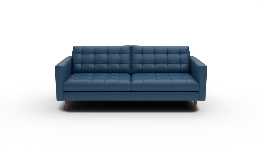 Wallace 85" Leather Sofa - Tribeca Cobalt