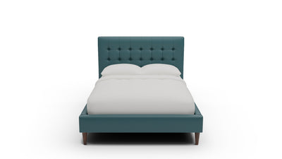 Wallace Leather Tufted Full & Twin Bed — Full — Tribeca Lagoon