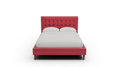 Wallace Leather Tufted King & Queen Bed — Queen — Tribeca Scarlet