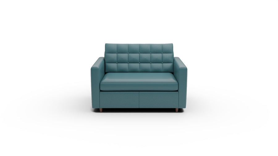 Wallace 52" Leather Twin Sleeper Chair - Tribeca Lagoon