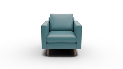 Wallace Leather Untufted Arm Chair — tribeca-lagoon