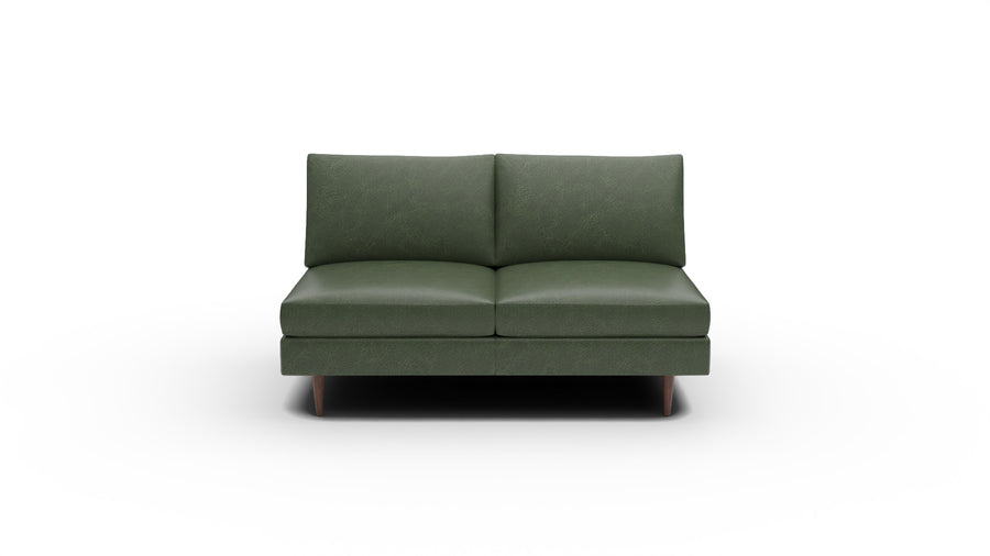 Wallace Leather Untufted Armless Loveseat - Cheyenne Decoy