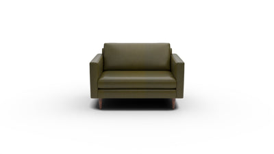 Wallace 52" Leather Untufted Chair and A Half - Sonoma Moss