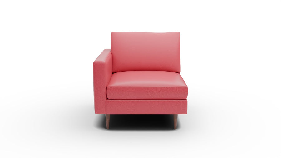 Wallace Leather Untufted Laf Chair - Tribeca Scarlet