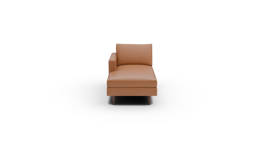 Wallace Leather Untufted Laf Chaise - Hudson Lager