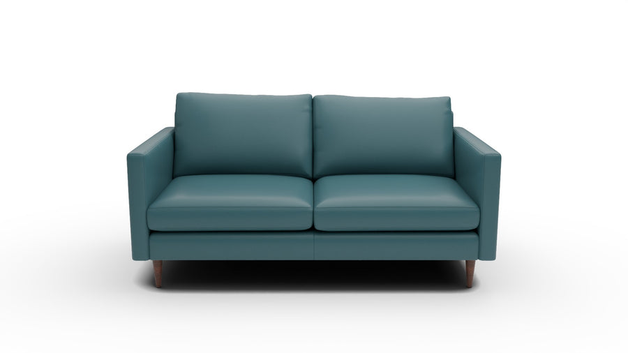 Wallace 69" Leather Untufted Loveseat - Tribeca Lagoon