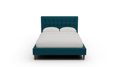 Wallace Tufted King & Queen Bed — Queen — Superb Peacock