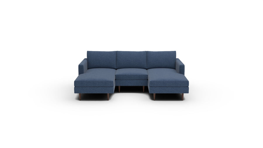 Wallace 96" Untufted Double Chaise With Armless Chair - Wiley Ink