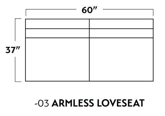 Wallace Leather Armless Loveseat -