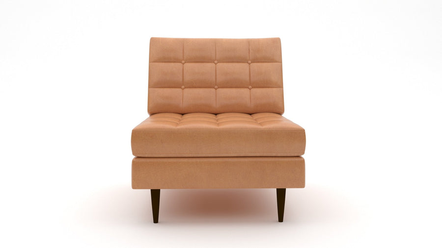 Wallace Leather Armless Chair - Hudson Lager