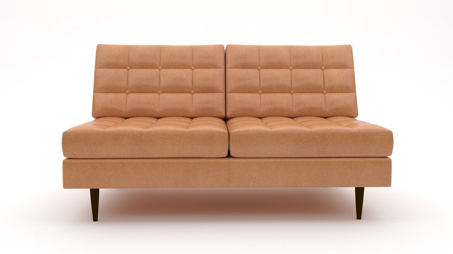Wallace Leather Armless Loveseat -