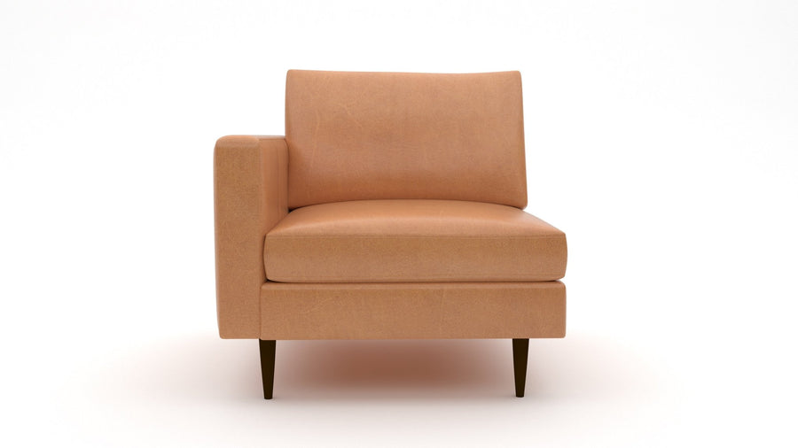 Wallace Leather Untufted Laf Chair - Hudson Lager