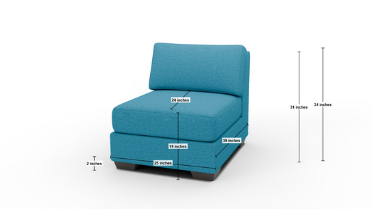 Track Armless Chair - Dimensions - Bennett Peacock