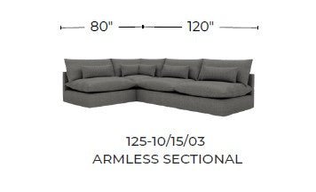 Bouldin 120" Armless Sectional -