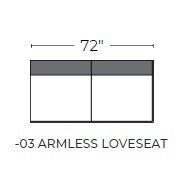 Cedar Park Armless Loveseat - Dream French Blue