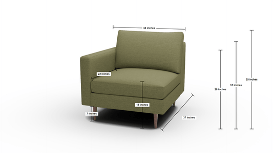 Wallace Untufted Laf Chair - Sorrento Ocean