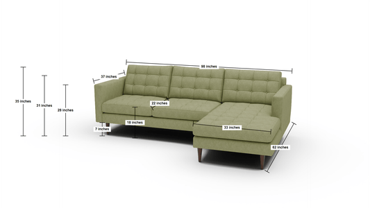 Wallace 98" Right Chaise Sectional - Elliot Sunflower