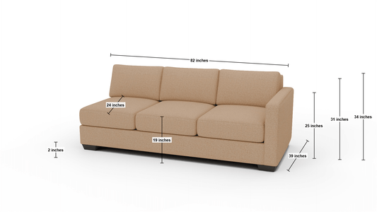 Track Raf Sofa - Dimensions - Elliot Sunflower