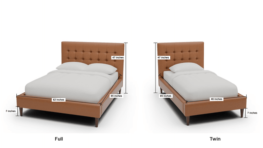 Wallace Leather Tufted Full & Twin Bed - Full Tribeca Lagoon