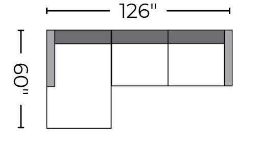 Bouldin 126" Laf Chaise Sectional -