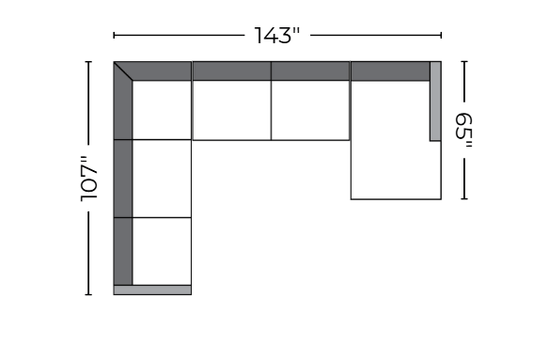 Manor 143" Medium Corner Sectional With Raf Chaise - Peyton Slate