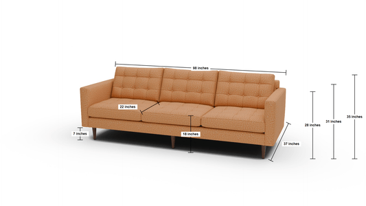 Wallace 98" Estate Sofa - Superb Peacock