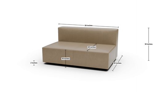 Brentwood 56" Leather Armless Loveseat - Sonoma Camel