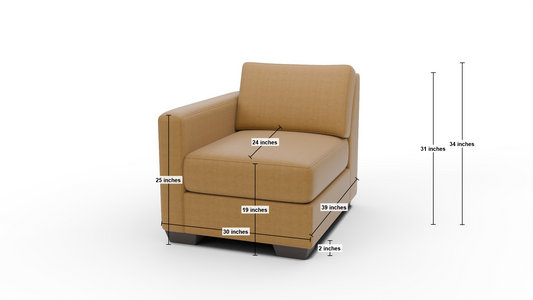 Track Laf Chair - Dimensions - Sorrento Almond