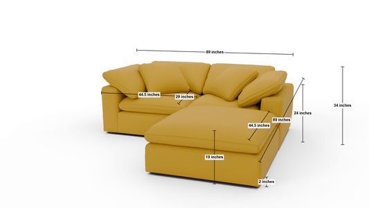 Fluffy 89" 2 Piece Sofa w/Otto - Dream Pool