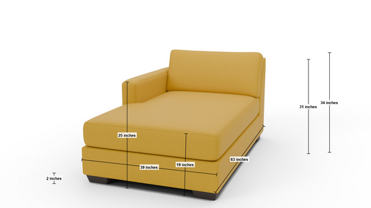 Track Laf Chaise - Dimensions - Sorrento Sunflower