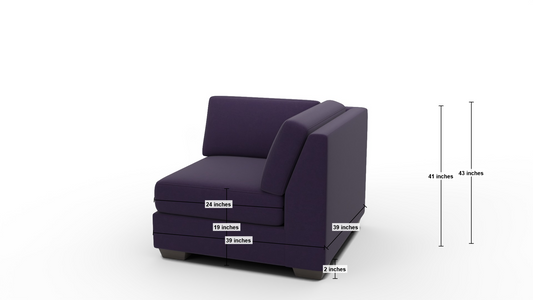 Track Corner Unit - Dimensions - Superb Amethyst
