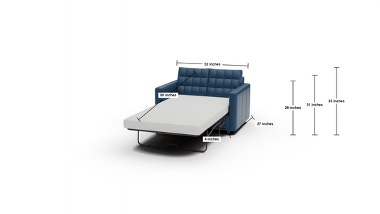 Wallace 52" Leather Twin Sleeper Chair -