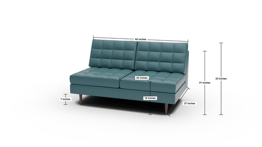 Wallace Leather Armless Loveseat - Cheyenne Decoy