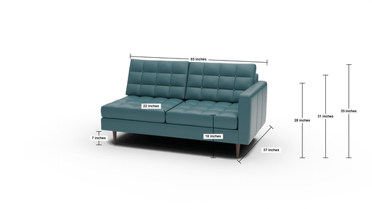 Wallace Leather Raf Condo Sofa - Clive Cinnamon