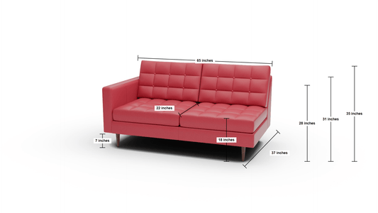 Wallace Leather Laf Condo Sofa - Tribeca Cobalt