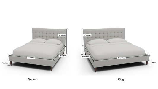 Wallace Tufted King & Queen Bed - Dimensions - Villa Dove