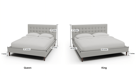 Wallace Tufted King & Queen Bed - Queen Superb Peacock
