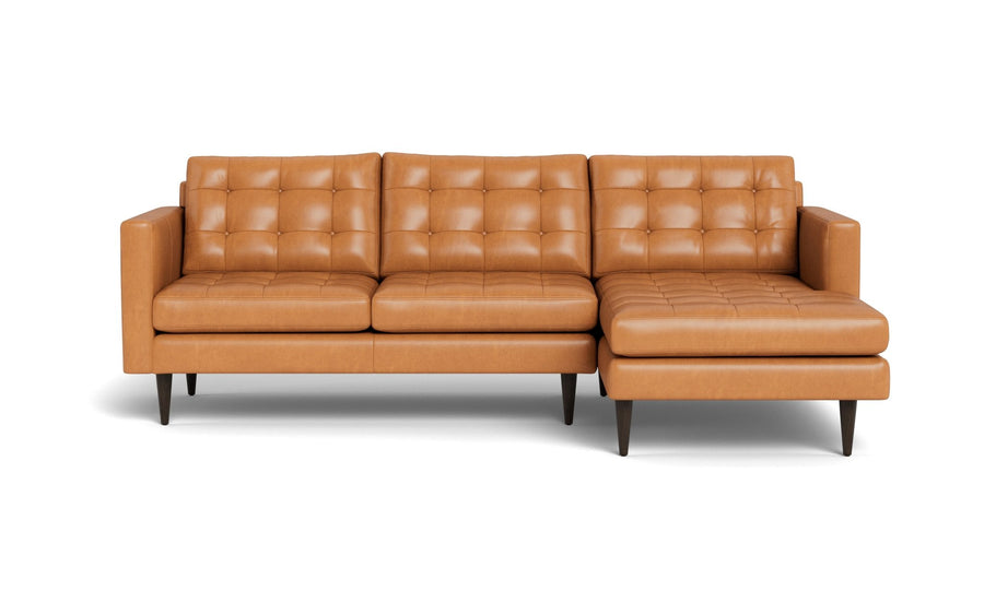 Wallace 98" Leather Right Chaise Sectional -
