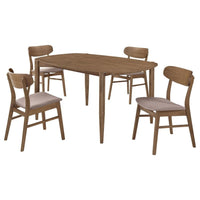 Dora 63" Oval Walnut Dining Table Set -
