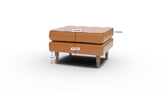 Ladybird Leather Ottoman - Dimensions