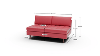 Ladybird Leather Armless Loveseat - Tribeca Cobalt