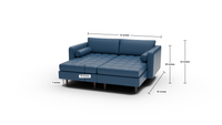Ladybird 72" Leather Double Chaise - Tribeca Scarlet