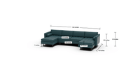 Ladybird 132" Leather Double Chaise with Armless Loveseat - Clive Cinnamon