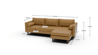 Ladybird 102" Leather Right Chaise Sectional - Tribeca Lagoon