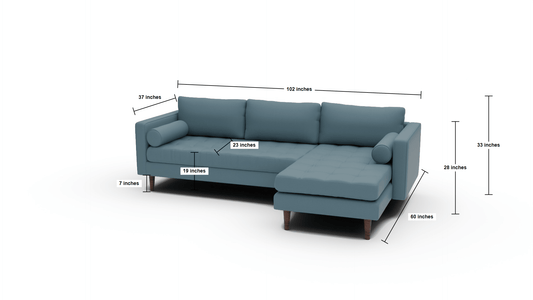 Ladybird 102" Right Chaise Sectional - Bellatrix Terracotta