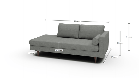Ladybird 82" RAF Stand Alone Chaise - Ravina Chocolate