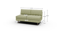 Ladybird Armless Loveseat - Curious Evergreen