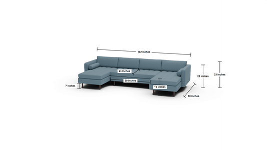 Ladybird 132" Double Chaise with Armless Loveseat - Sorrento Sunflower