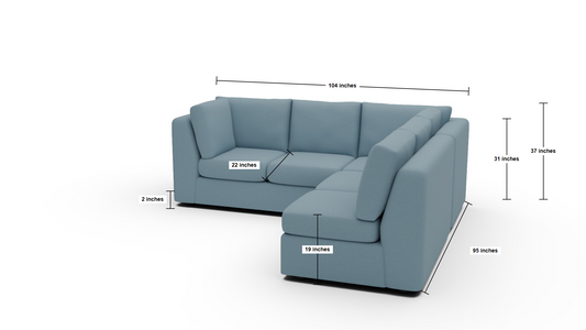 Parmer Armless Sectional - Dream Pool
